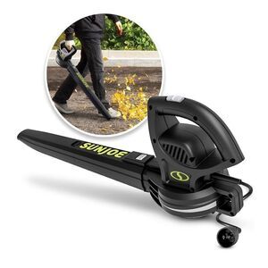 Sun Joe All-Purpose Electric Leaf Blower, 6-Amp Motor, 155 MPH, 260 CFM, Black.